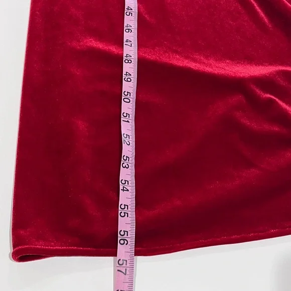 Vintage Jump Apparel Red Velvet Fitted Maxi Dress Size 11/12 - Picture 10 of 10